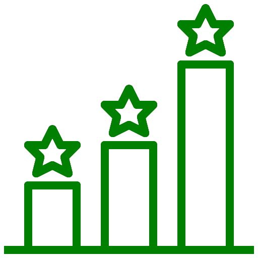 pódium triplo com estrelas